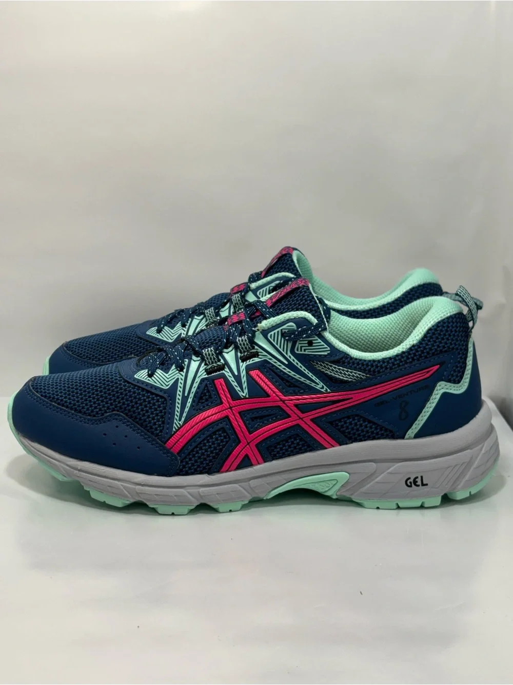 Asics Gel-Venture 8 Women's Size 8.5 Wide Shoes Mako Blue/Pink Glow Running Shoe